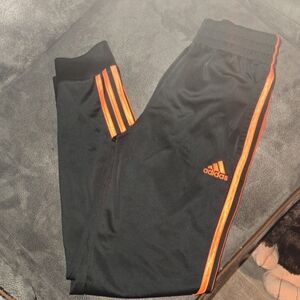 Adidas Kids Black and Orange Track Pants